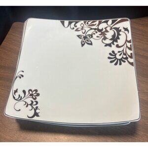 Gourmet Basics By Mikasa Chocolate Swirl Square Salad Plates Set Of 3